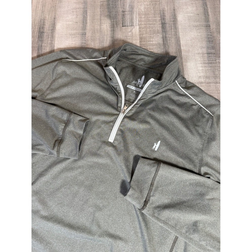Johnnie-O Prep-Formance Mens XL Quarter Zip Pullover Heathered Green Golf Top